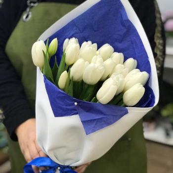 Белые тюльпаны 23 шт. код товара  40260