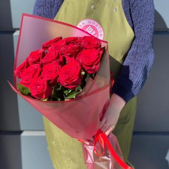 Красные розы 60 см 15 шт. (Россия) №  40740srtv