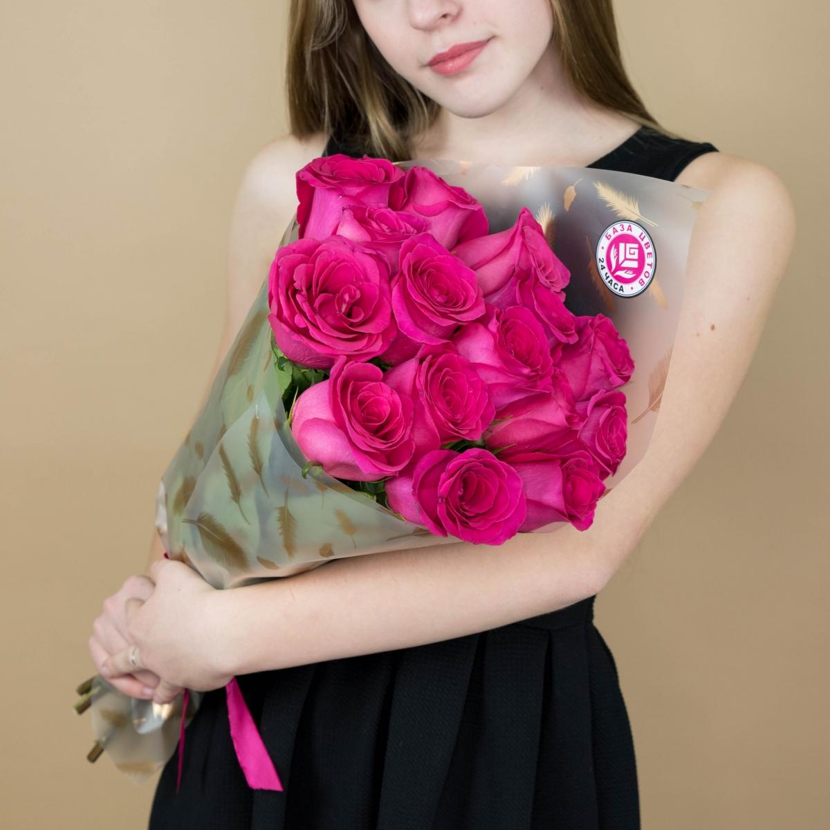 Букет из розовых роз 15 шт 40 см (Эквадор) [код товара   10720sr]