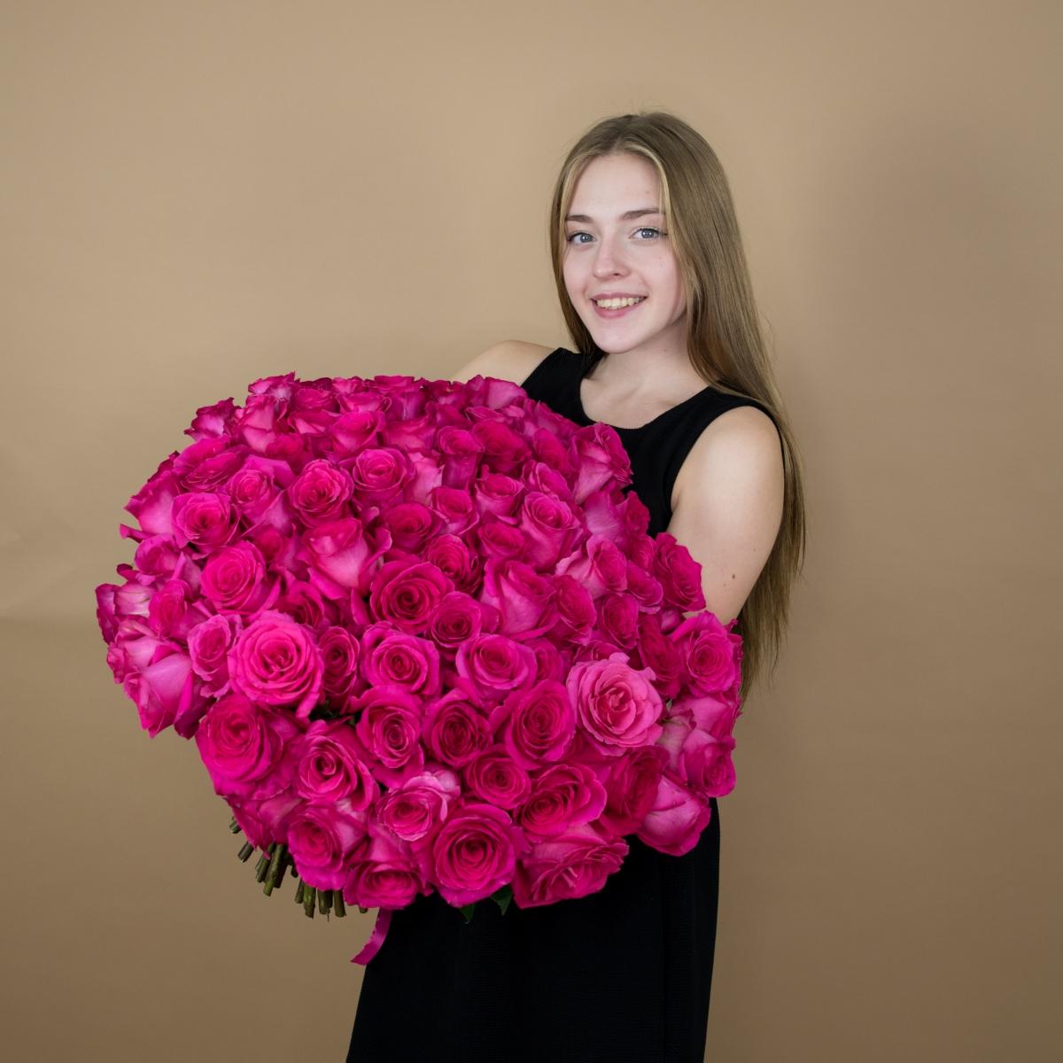 Букет из розовых роз 75 шт. (40 см) код: 10780