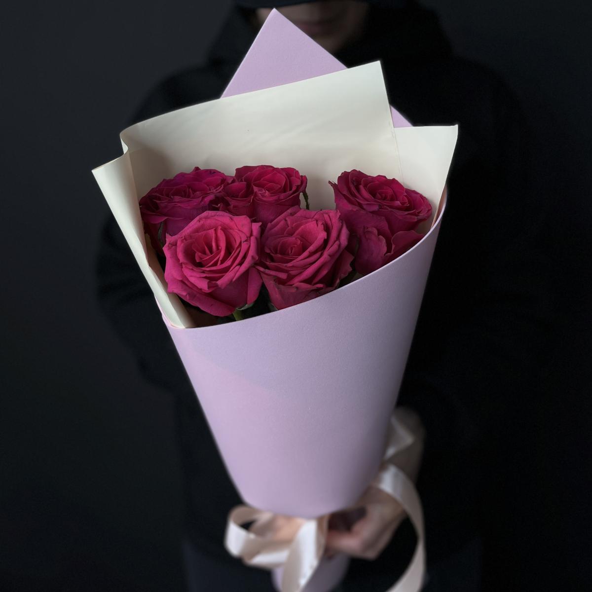 Розовые розы 40 см